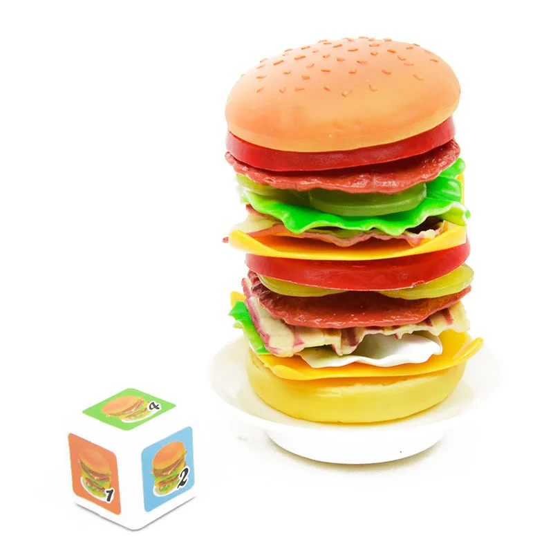 Многоцветный гамбургер пончик баланс игрушка Новинка укладки бургер обучающая настольная игра смешная стек еда детская игрушка