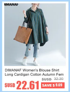 DIMANAF женская одежда женские блузки с длинным рукавом льняные винтажные топы размера плюс для девушек клетчатый Свободный кардиган осень