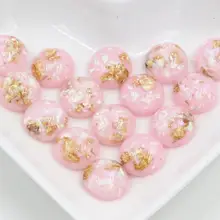 Новая мода 40 шт 12 мм розовые цвета Встроенная металлическая фольга плоская задняя Смола Кабошоны Камея Z5-29