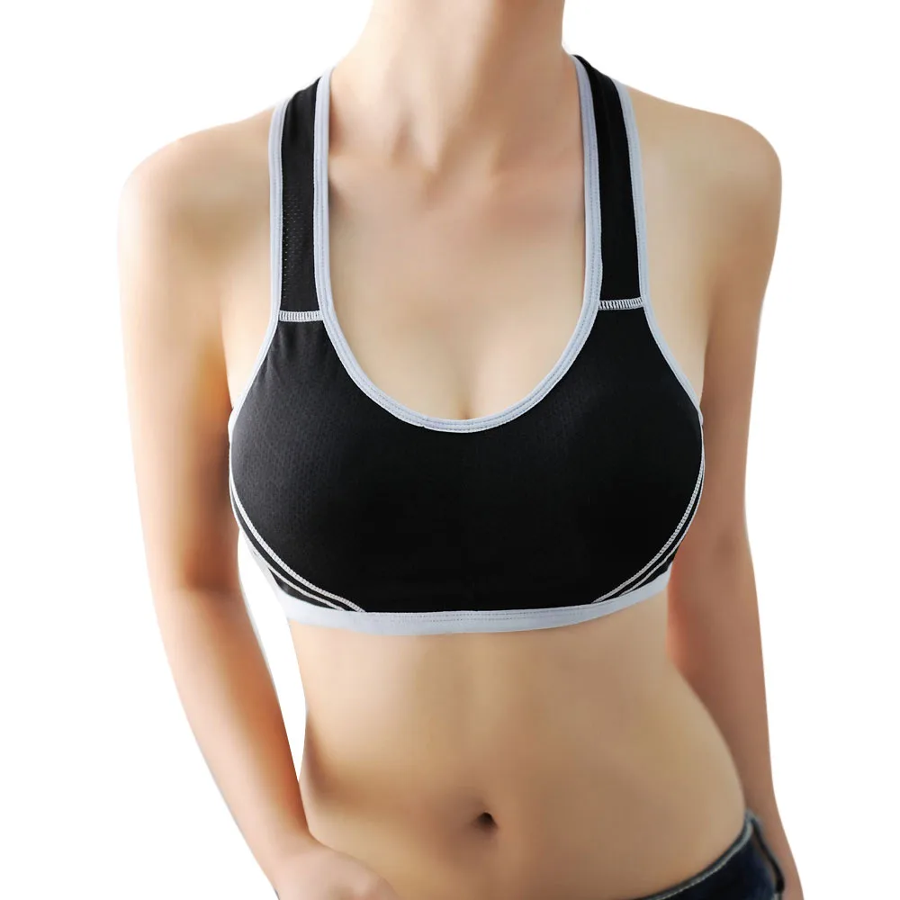 

biustonosz sportowy usztywniany Fitness Stretch Workout Tank Top Seamless Racerback Padded Sports Bra top feminino academia