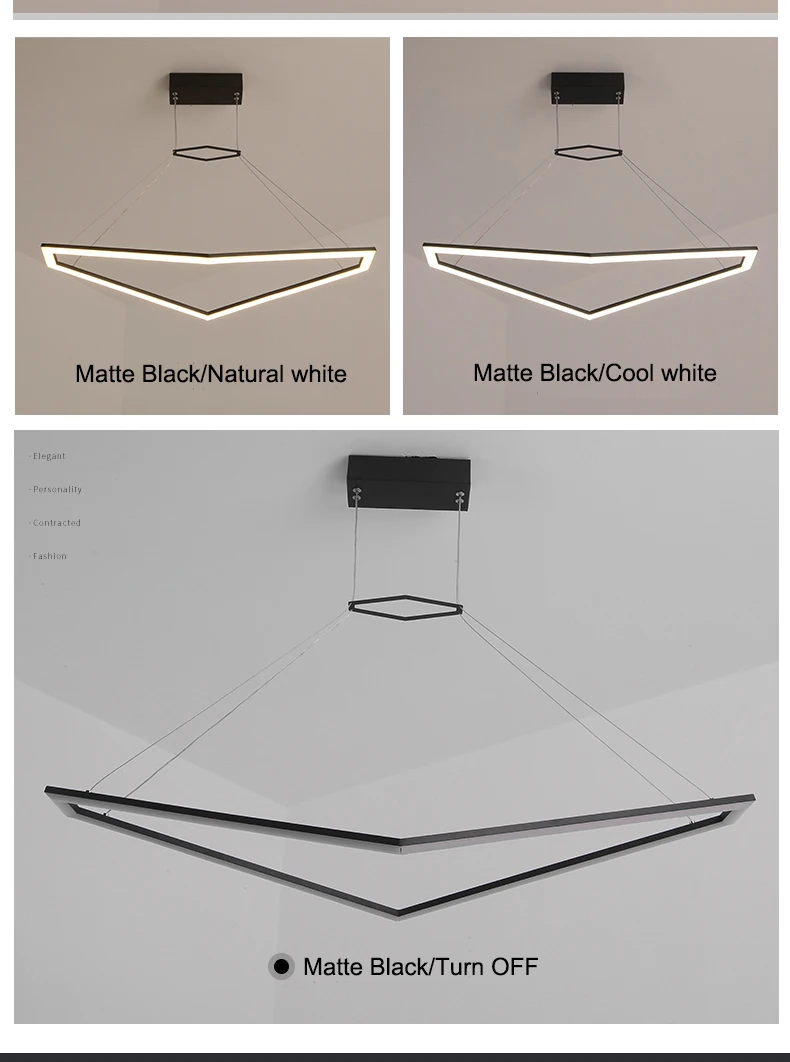 RC+ DImmable новые идеальные современные светодиодные подвесные светильники для гостиной, столовой, кухни, черная или белая отделка, домашняя Подвесная лампа