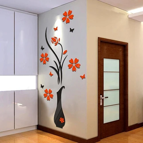 

Removable 3D Vase Flower Tree Wall Stickers Home Decal DIY Living Room Decor