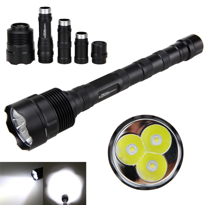 

Waterproof 3800lm Trustfire TR-3L2 LED Hunting Flashlight Torch Lamp by 18650 Battery only Light Lantern