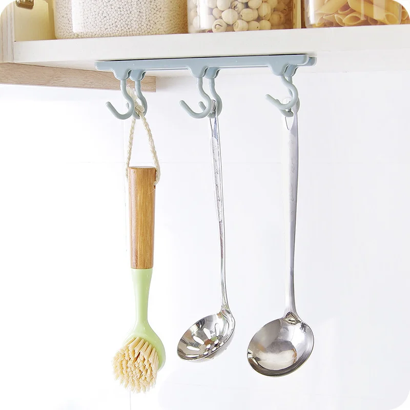 

2019 Latest Kitchen Cabinet Wardrobe Wall Hanger Containers and Complements for Kitchen Strong Hooks Sticky Up Wall Rails Free