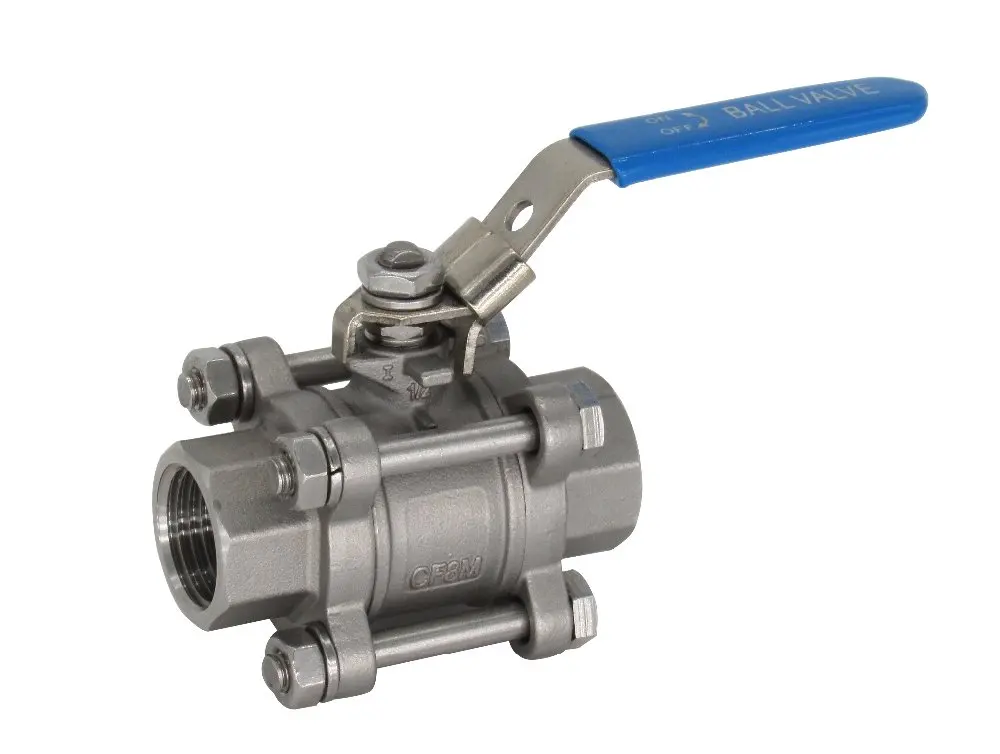 3 piece 316 Stainless Steel Full Port Ball Valve for Water,Oil and Gas