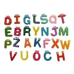 Новый 26 алфавит магнитные буквы A-Z мультфильм Деревянный магнит на холодильник для детей сообщение держатель домашний декор детские