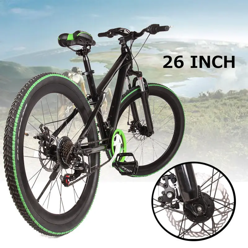 

(Ship from EU) Adult 26 inch Disc Brake Mountain Bike Bicycle 21 Speed with LED Battery Light