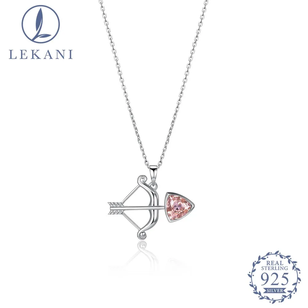 

LEKANI Crystal From Swarovski Trend New S925 Sterling Silver Fashion Personality 12 Constellation Pendant Necklace Sagittarius