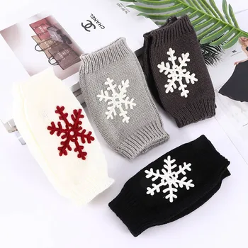 

1 Pair Warm Winter Women Girl Knitted Arm Gloves Unisex Hand Warmer Knitted Winter Fingerless Half-finger Driving Gloves