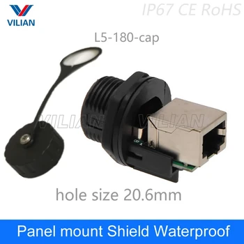 

M19 RJ45 Connector Panel Mount adapter Socket Ethernet Interface Network cable Straight head 8P8C