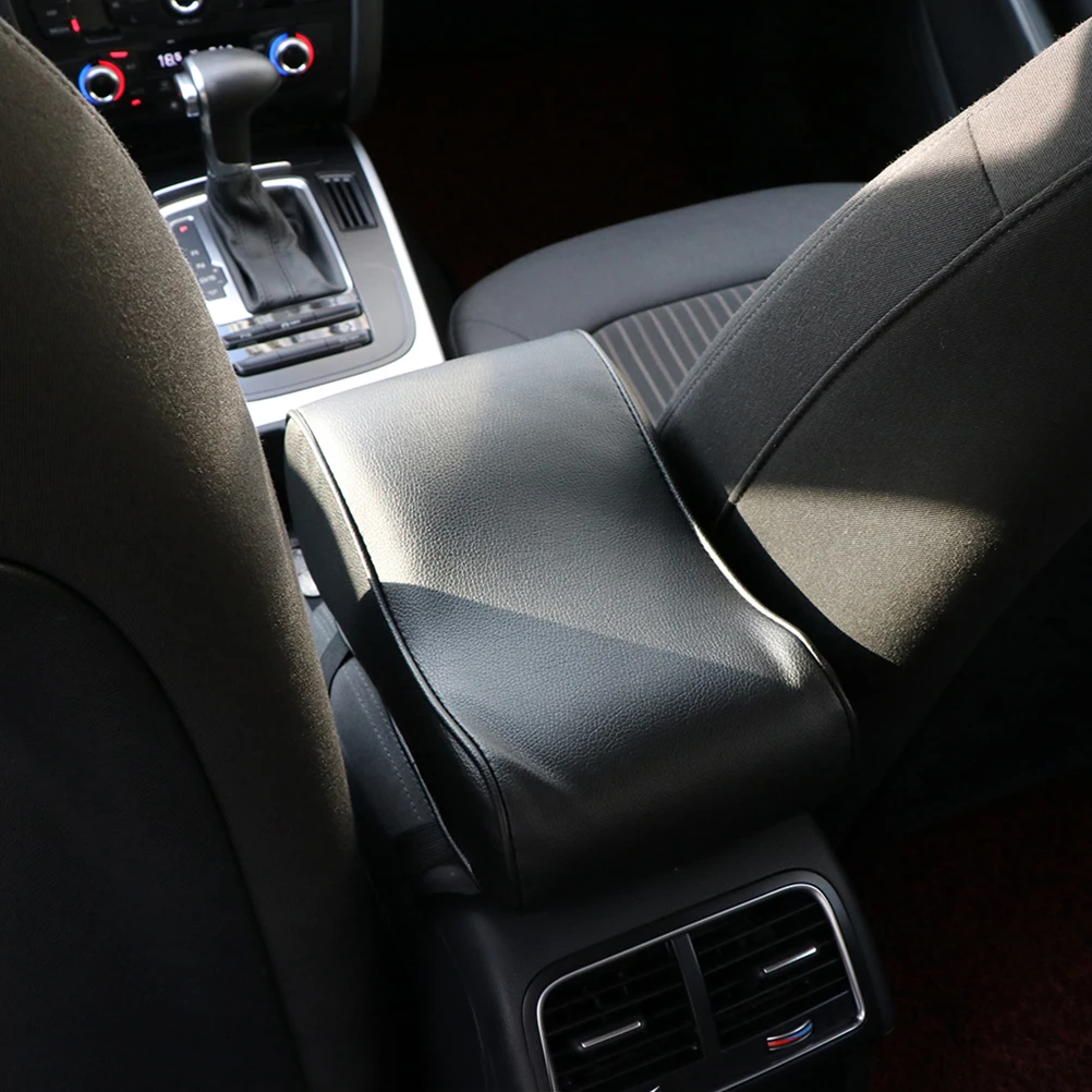 Универсальная мягкая кожаная Автомобильная подушка для центральной консоли, автомобильный подлокотник, подушка для отдыха(черный) A20