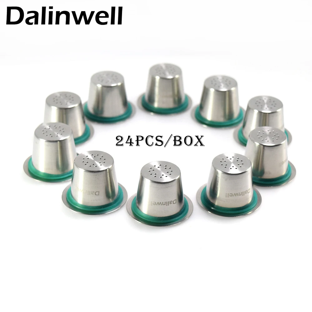 24PCS Nespresso Coffee Pods Stainless Steel Refillable Capsulas Nesspreso Reusable Coffee Filter