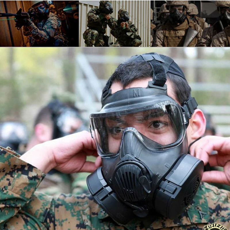  M50 Tactical gas mask dual fan anti-fog face shield DC15 CS field skull face Paintball Airsoft Army