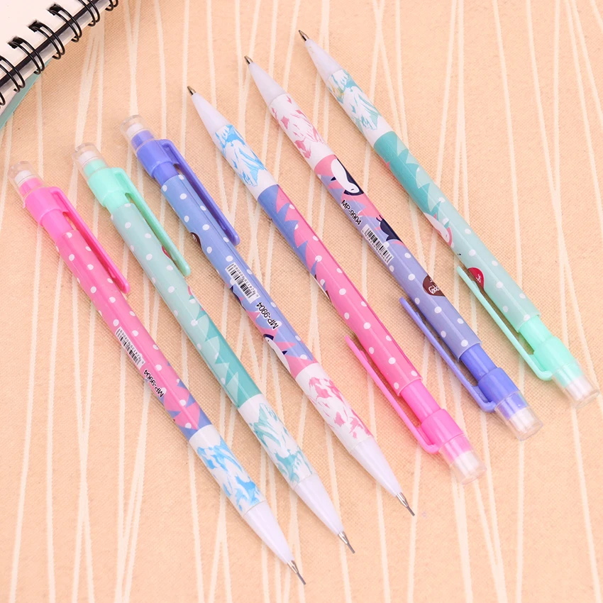 1PC Plastic Mechanical Pencil With Eraser 0.7mm Automatic Pen for Kids