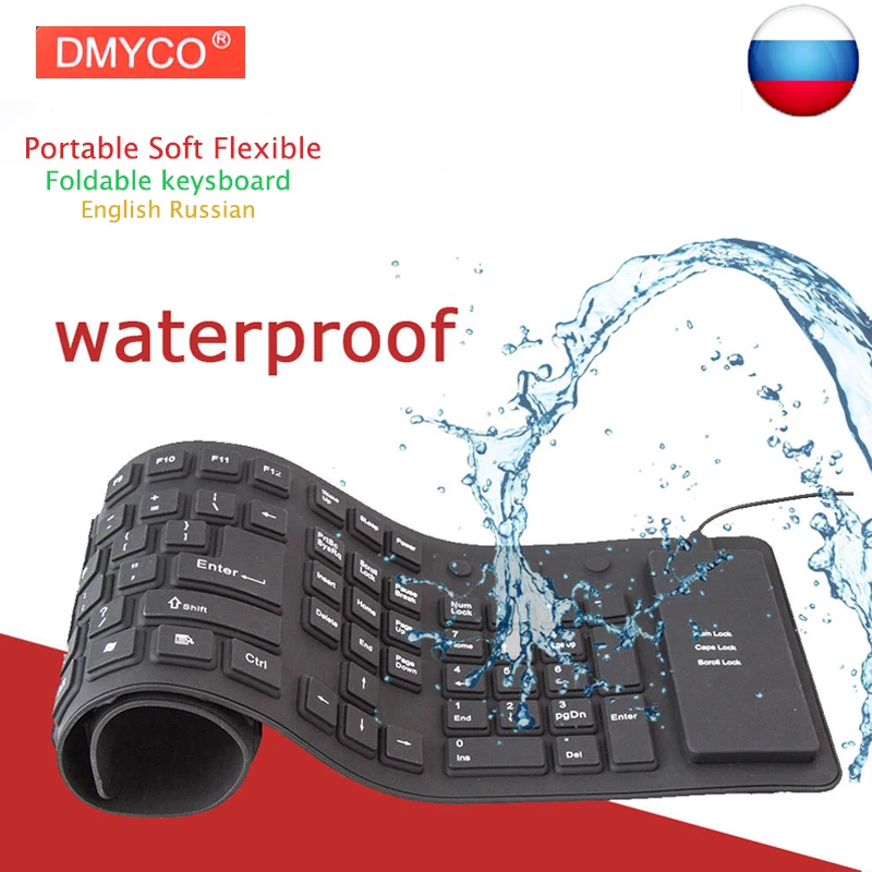 

Portable Mini Foldable Keyboard Water Resistant Soft Silicone Mini USB Keyboard for Tablet Computer PC TV Tablet Gaming Keyboard