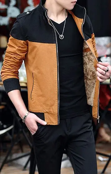 Новая мужская куртка, модная цветная хлопковая куртка - Цвет: thickening