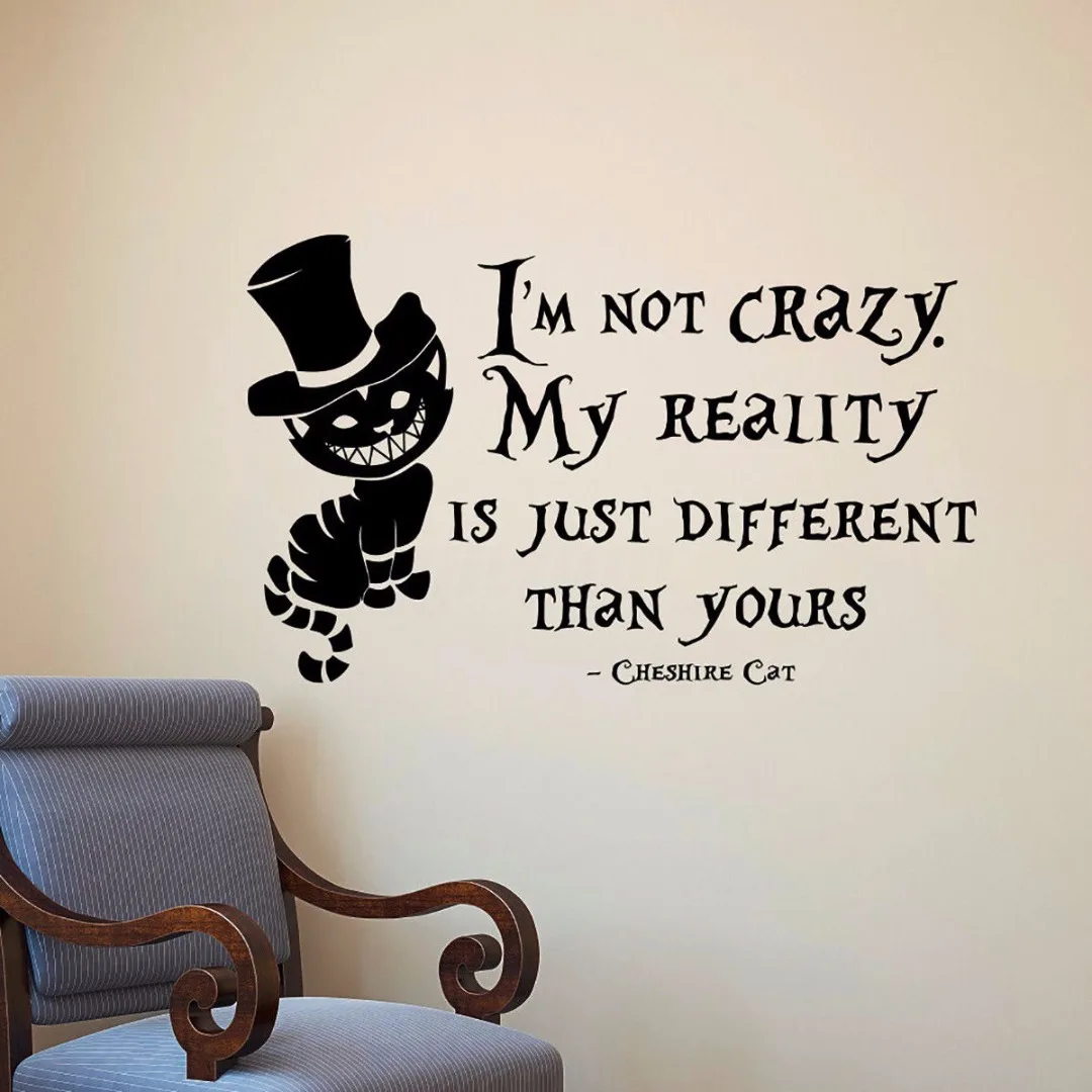 Wall Stickers Alice In Wonderland Cheshire Cat Wall Paper Vinyl Removable Home Decor Wallstickers