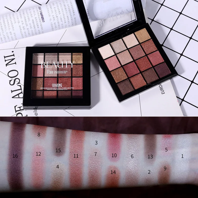 

New 16 Colors Matte Glitter Eyeshadow Palette Set Makeup Eye Shadow Powder Pallete Make Up Pigment Beauty Cosmetic