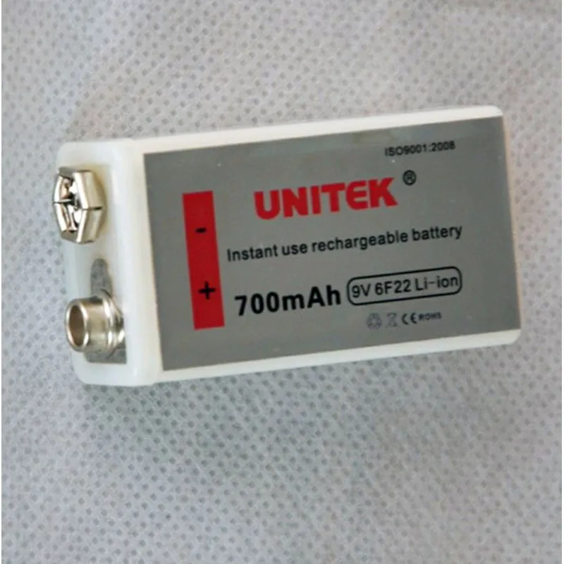 UNITEK 1/2/4 шт 6F22 9В 700 мА · ч перезаряжаемая литиевая батарея заряжается от Usb кабеля