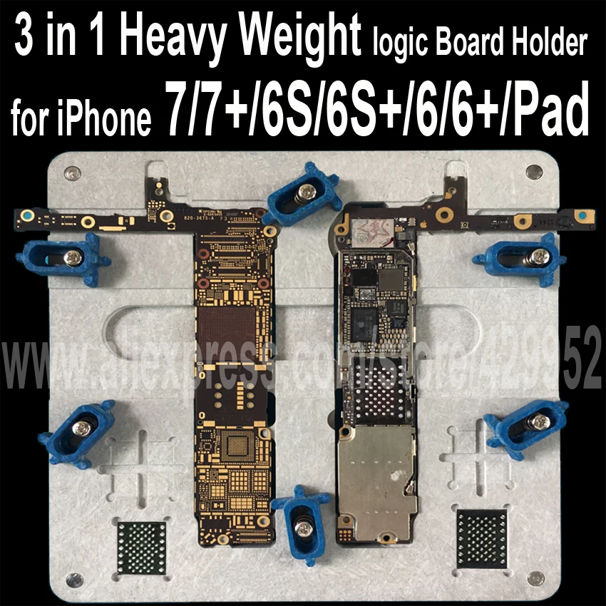 

4pc/Lot 3 in 1 Logic Board Clamps High Temperature Motherboard PCB Fixture Holder for iPhone 6 6S 7 Plus iPad Fix Repair Mold