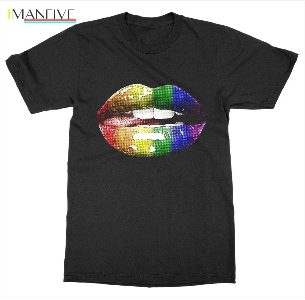 

Hot Sale Men T Shirt Fashion Pride Kiss T-Shirt Parade Gay Lesbian Bi Pan Trans Queer LGBTQ Gender Love Lips Summer O-Neck Tops