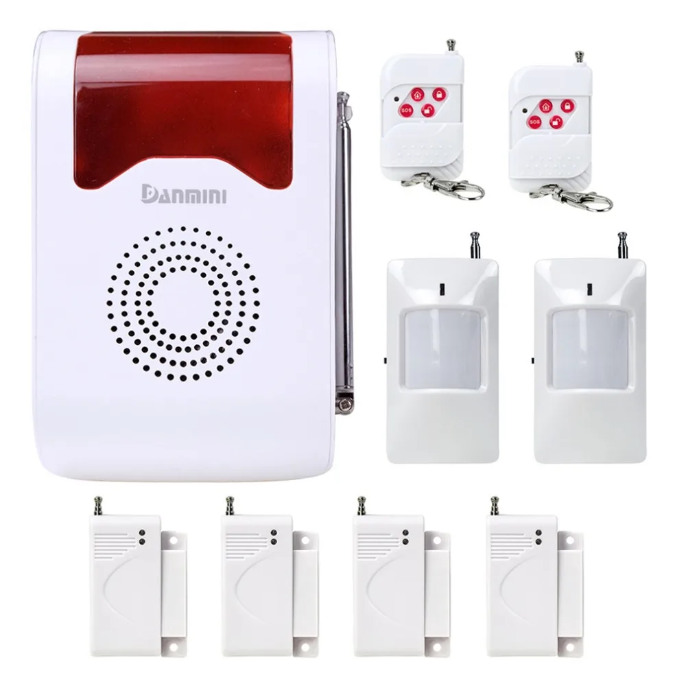 

DANMINI Wireless Voice Acousto-optic Site Alarm 110db With SOS Spot Detector Alarm System With Voice Guide Operate