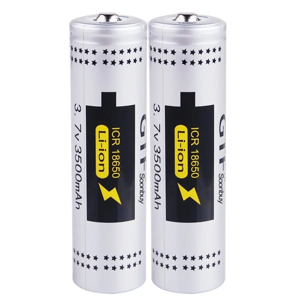 GTF 2PCS 18650 lithium battery 3500mAh has a large capacity of 3.7v bright flashlight | Электроника