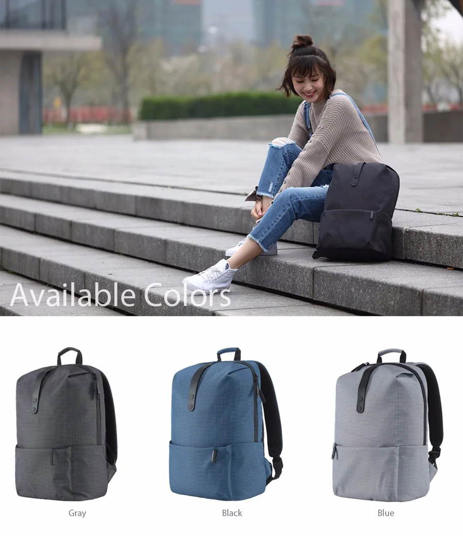 Оригинальный Xiaomi Youth college Leisure Backpack 20L полиэстер Strong 20 кг нагрузка-переноска 15,6 дюймов водостойкая сумка для ноутбука