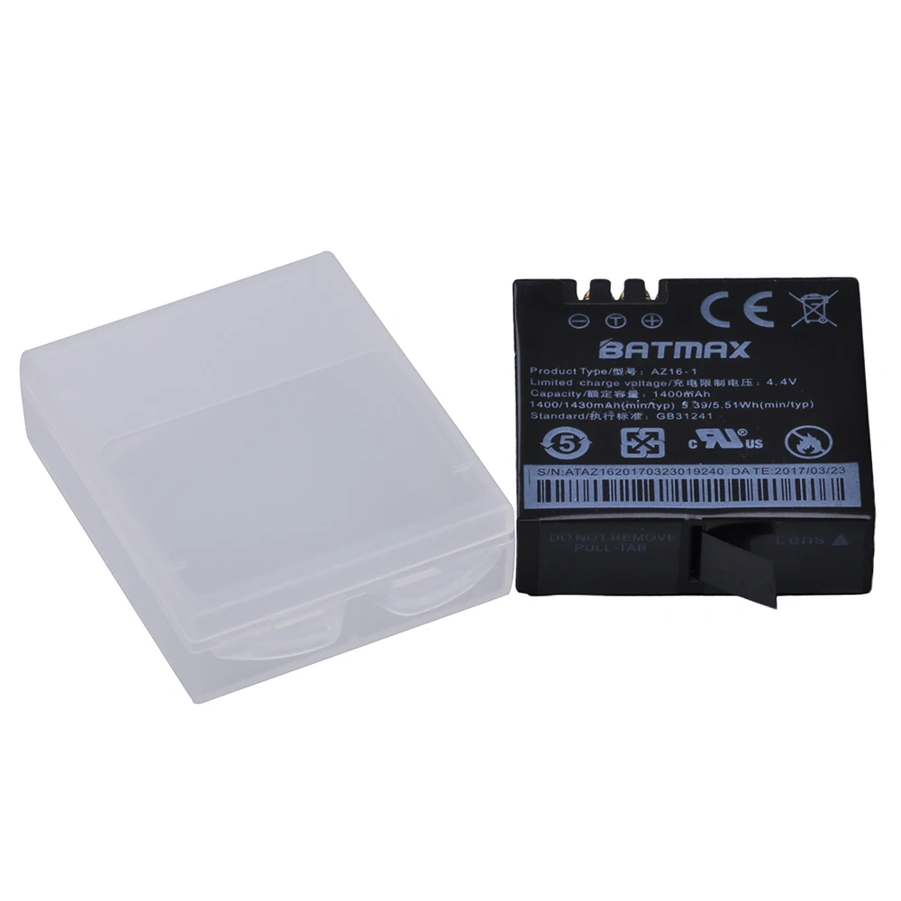 Lot de 4 batteries 1400mAh pour Xiaomi Yi 4K II Action Camera
