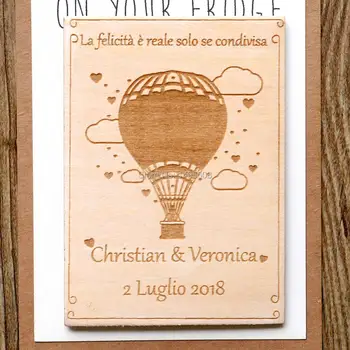 

hot air balloon save the date / wood save the date / wooden wedding favor / wedding save the date magnet