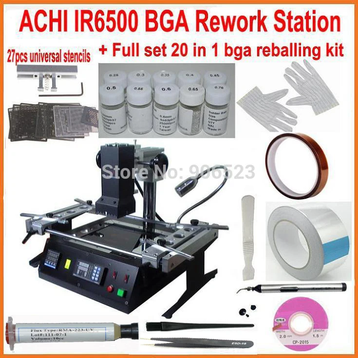 

2015 New full set ACHI IR6500 Infrared BGA rework station + 20 in 1 bga reballing kit for laptop game consoles xbox ps3 repair