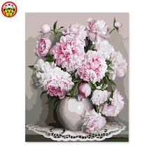 Цифровая живопись маслом DIY украшение гостиной спальня диван фоновая живопись белый живопись с пионами