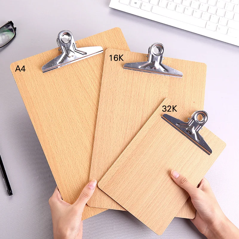 

Wooden A4 Clipboards Stationery Store Clip Wood Folder Board Desk File Drawing Writing Pad School Office Accessory Tool Item Kit