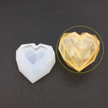 

DIY Epoxy Resin Crafts Heart-shape Storage Box Case Desk Table Decoration Organizer Jewelry Container Geometric Cutting Handmad