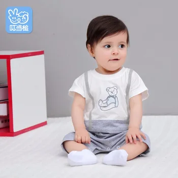 

Dinstry Baby clothes summer short-sleeved newborn children's cartoon anti-strap rompers