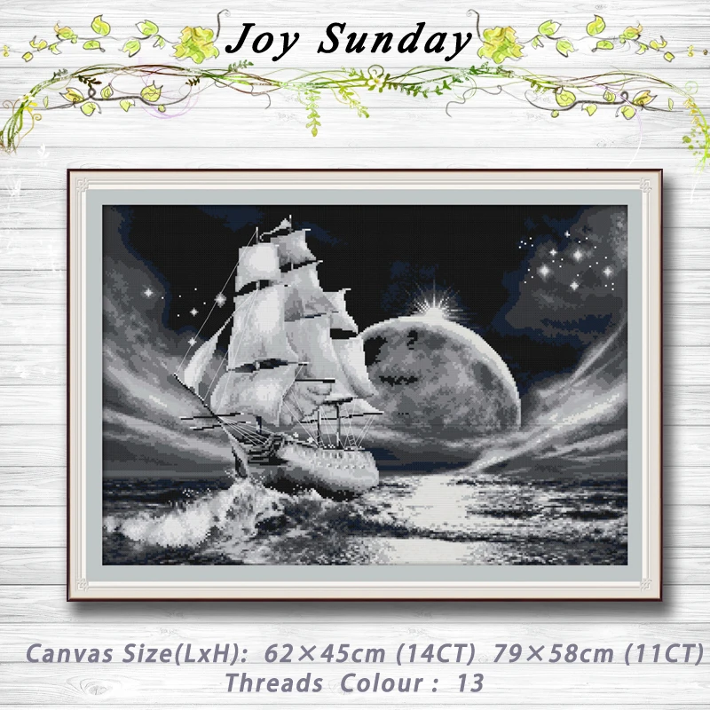 Go on a long journey sailboat декоративные узоры 14CT 11CT Счетный крест наборы вышивки комплекты
