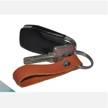 Из натуральной коровьей кожи натуральный кожаный брелок карман для ключей от автомобиля клип Для женщин Для мужчин аксессуары ручной работы DIY подарок Новые однотонные коричневый, черный