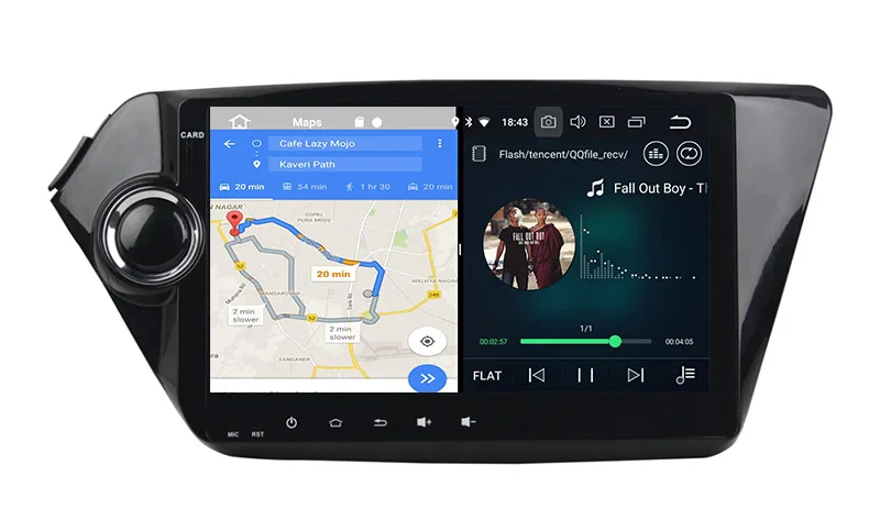Top Belsee Kia K2 Android 8.0 Car Radio Stereo GPS Navigation Autoradio 2 Din Unit Split Screen IPS 4GB 8 Core Bluetooth Mirrorlink 1