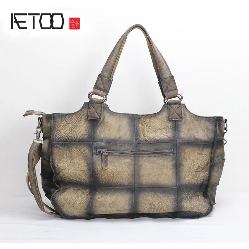 AETOO The first layer of leather leather handmade Mature female atmosphere shoulder shoulder Messenger bag Europe and the United