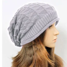 Лидер продаж, женская шапка, s Skullies, осенняя вязаная шапка, для девочек, зимняя, зимняя, плюшевая, мешковатая шапочка, вязанная крючком шапка, негабаритная, сутулящаяся шапка