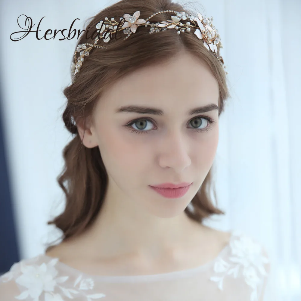 Crystal Floral Wave Bridal Headpiece Handmade Pealrs And Rhinestone Wedding Headband Tiara Lovely Hair Vine 2018 (9)