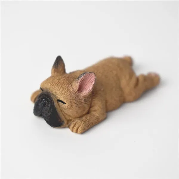 French Bull Dog Sleeping Lazy Pets Fridge Magnets PVC Figures Toys Car Home Office Decoration Gifts - S 13