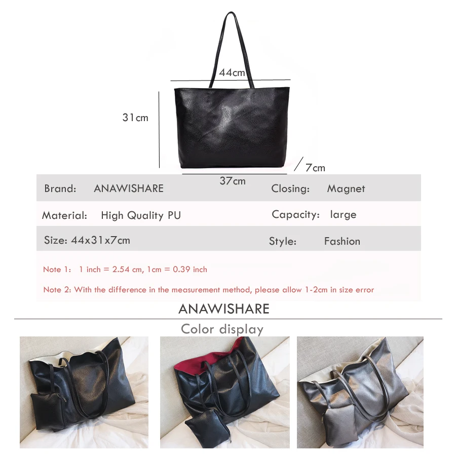 Fashion Women Nylon Large Reversible Tote Shoulder Hobo Handbag Travel Bag Purse
