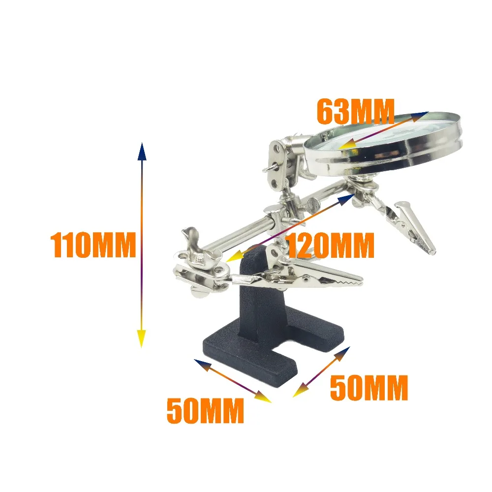 Подставка для паяльника с тремя ручками, зажим для клещей, клипса, увеличительное стекло