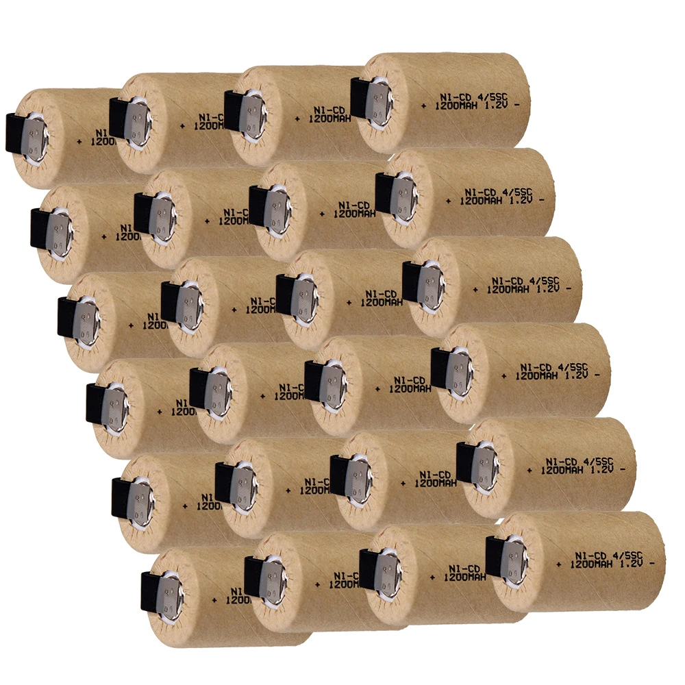 24 шт 4/5 SC 1200 mah 1 2 v никель кадмиевая батарея перезаряжаемая subc батареи для