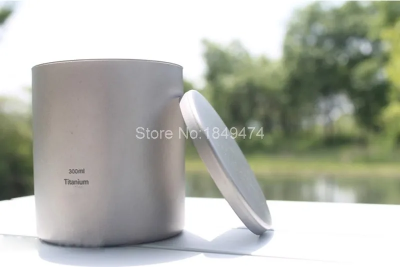 Copo de Titânio Caneca com Tampa Copo de Água Keith Duplo-wall Nenhum Odor Não Escala Bacteriostático Drinkware Canecas Acampamento Caminhadas Ti3302 300 ml 11 Louça para ar livre