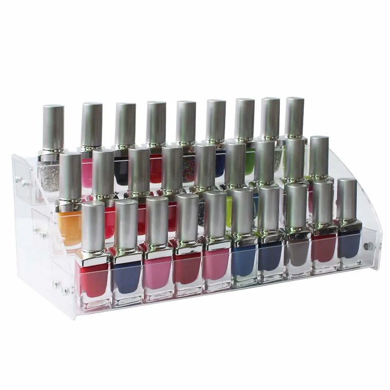 New Transparent Makeup Storage Organizer 2-3-4-5-6-7 Layers Nail Polish Rack Display Shelf Cosmetic Organizer Household Storage