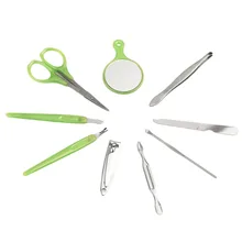 Форма яблок 9 шт. в 1 Набор маникюрный набор из нержавеющей стали ножницы для ногтей косметический инструмент для дизайна ногтей для путешествий Уход за ногтями