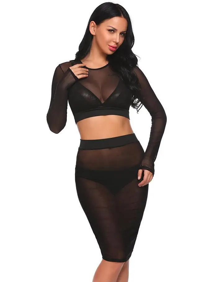 Elover белье пикантная обувь Эротика Сексуальная Mesh See Through Для женщин короткая блузка эластичный пояс юбки прикрыть сексуальный костюм