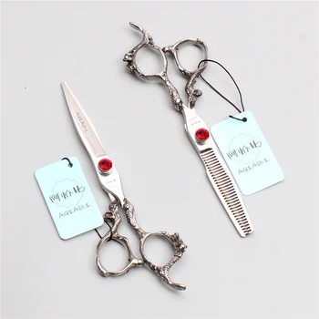 

6" 17.5cm 440C AQIABI Profrssional Hairdressing Scissors Normal Scissors Thinning Shears Hair Scissors Salon Styling Tool A9106